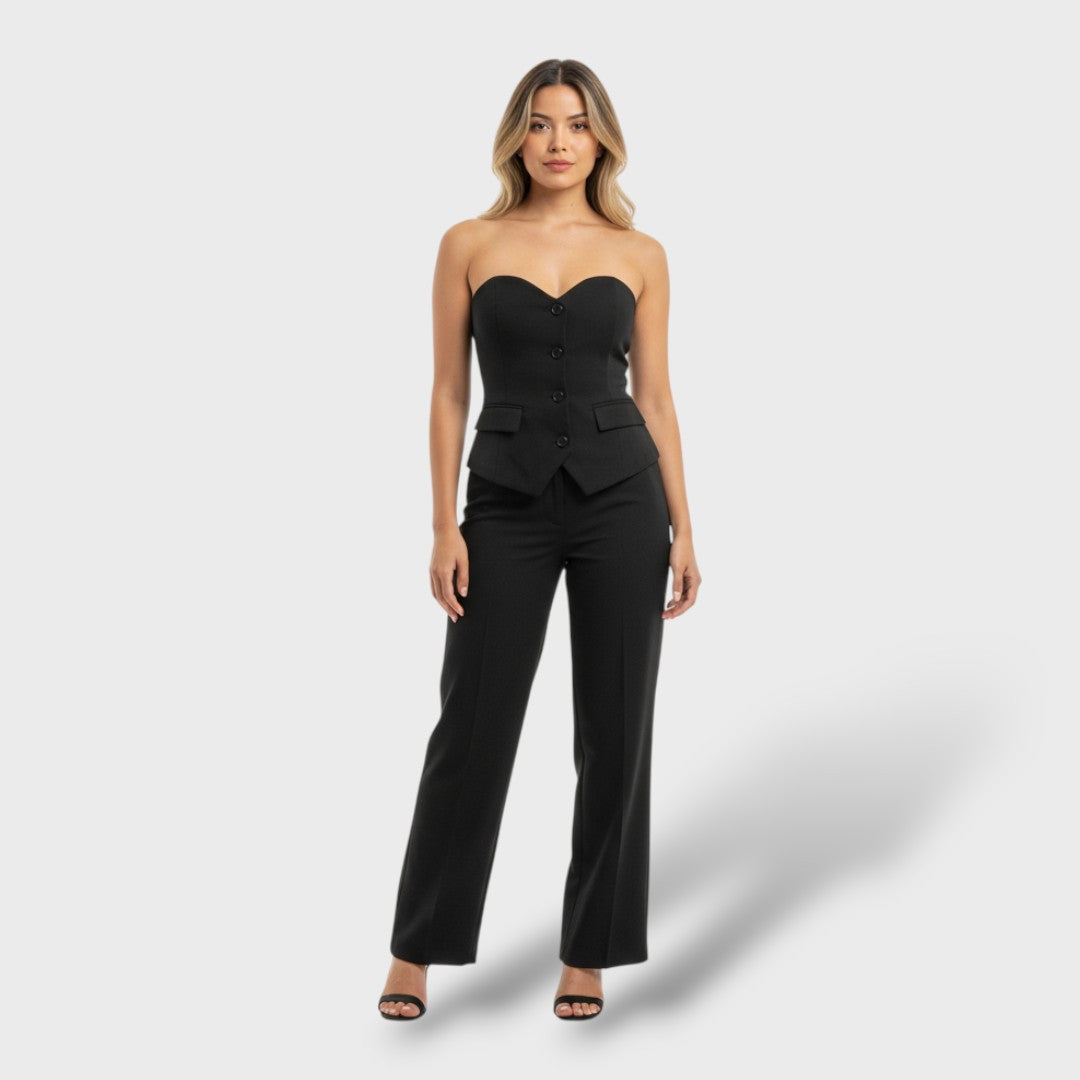 Conjunto top y pantalón ancho mujer